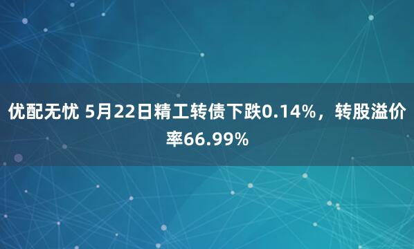 优配无忧 5月22日精工转债下跌0.14%，转股溢价率66.99%