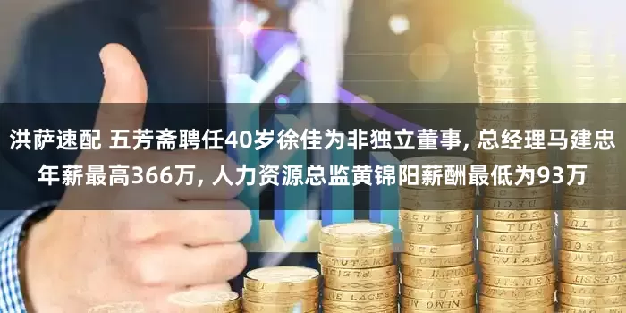 洪萨速配 五芳斋聘任40岁徐佳为非独立董事, 总经理马建忠年薪最高366万, 人力资源总监黄锦阳薪酬最低为93万